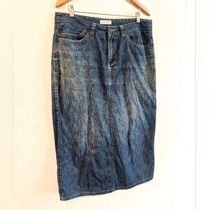 CHRISTOPHER & BANKS Women's Denim Jean Maxi Skirt Size 14